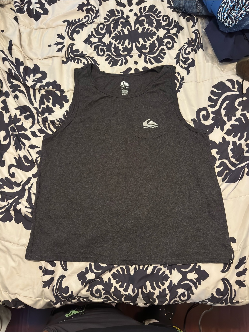 Quiksilver Womens Dark Gray Scoop Neck Swim Coverup Tank